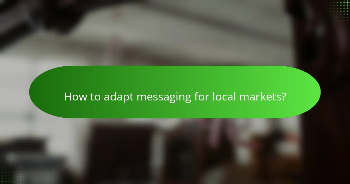 How to adapt messaging for local markets?