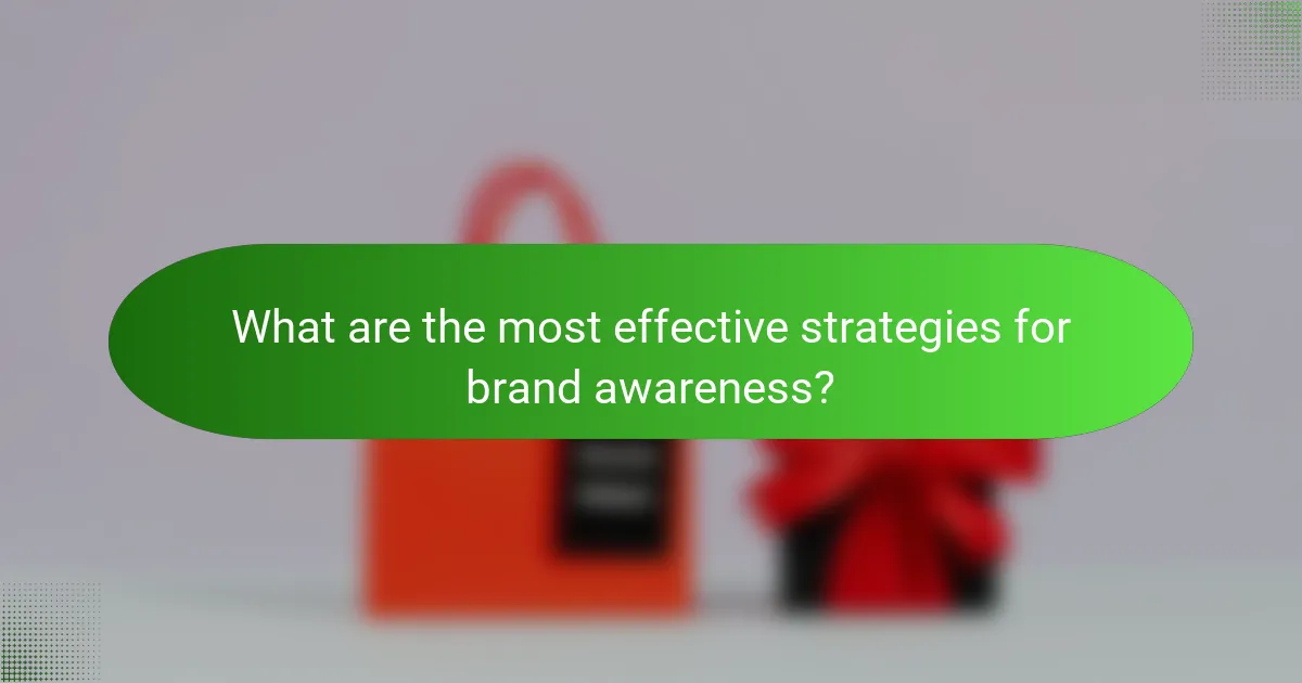 What are the most effective strategies for brand awareness?