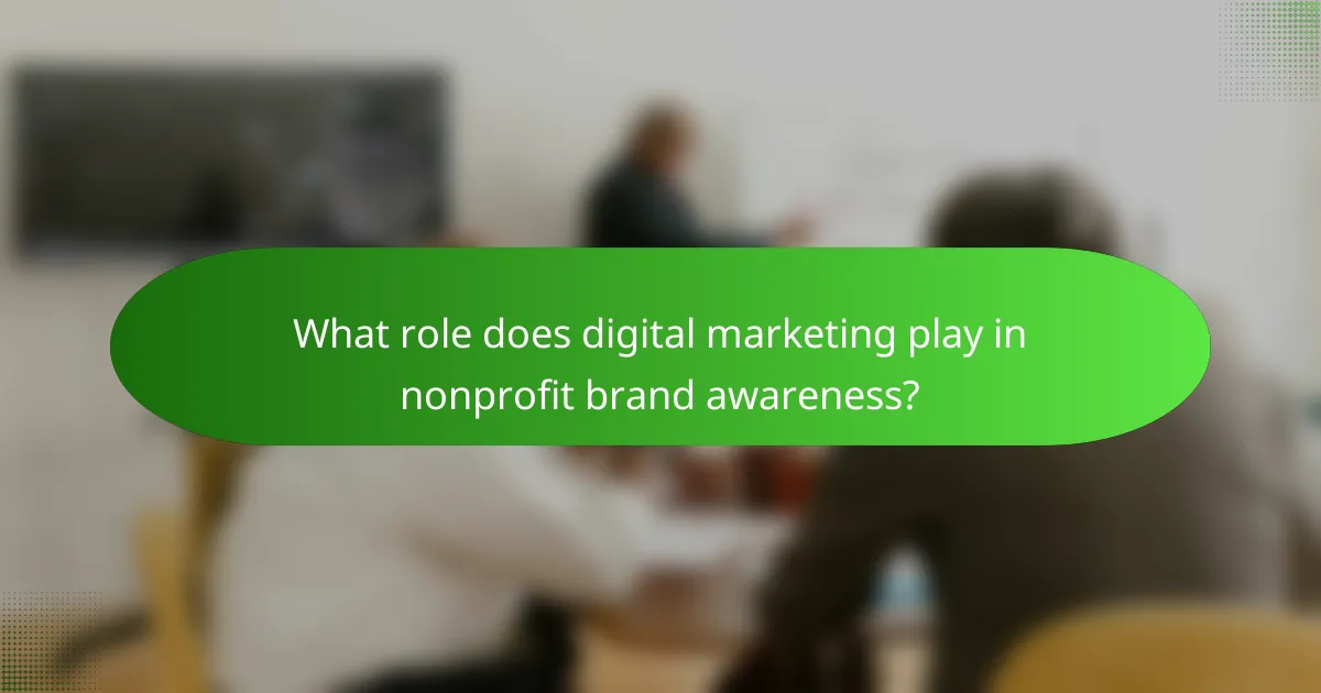 What role does digital marketing play in nonprofit brand awareness?