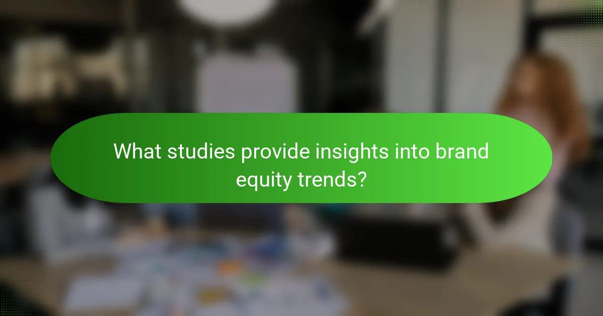 What studies provide insights into brand equity trends?